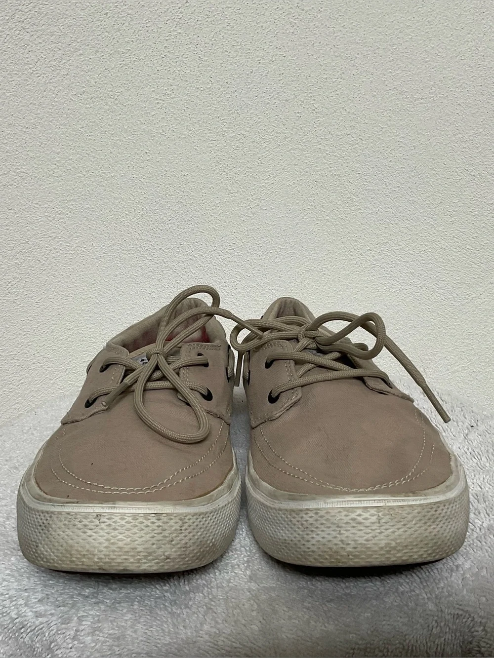Columbia PFG Slackwater Tan Canvas Boat Shoes Size 9.5 Men's Preppy Laces